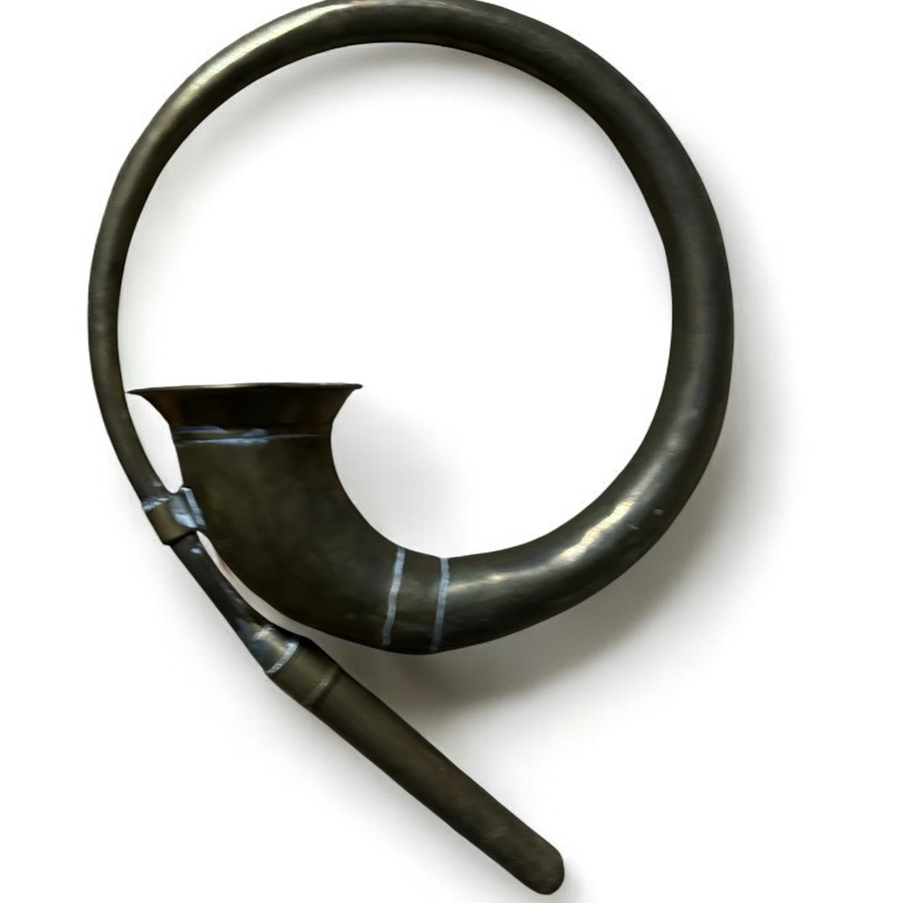Vintage Brass Horn Round Squeeze Ball Horn Auto Car Bike Horn, Missing Bulb